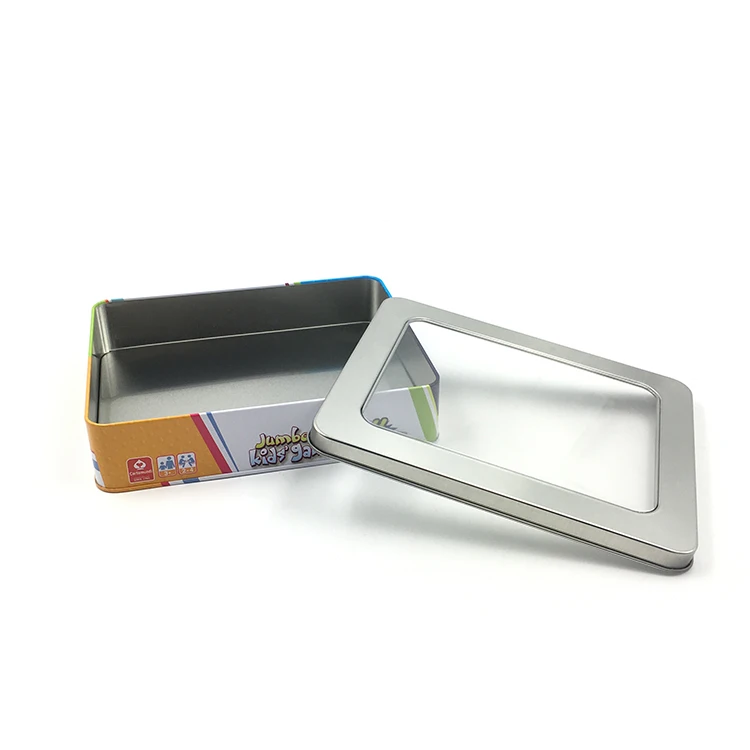 Hot Sale Square Metal Tin Box With Clear PVC Window Storage Boxes Metal Tin Boxes With Foam