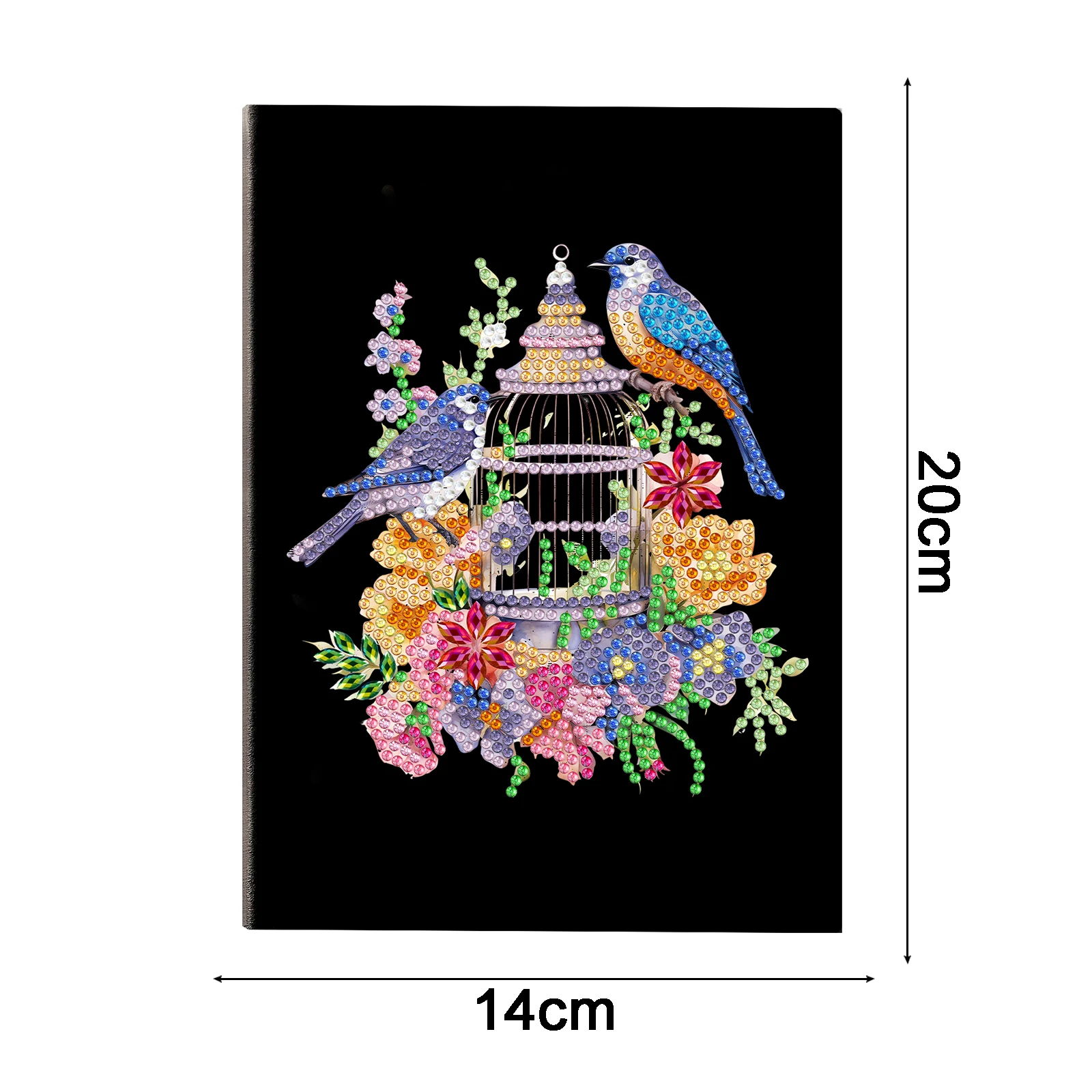 wholesale romantic bird and flowers design diy diamond painting 64 pages A5 notebook with special-shaped diamond