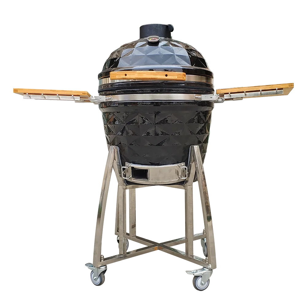 AUPLEX 22-Inch Kamado Joe Steel Pizza Barbecue Portable Indoor/Outdoor Camping Kitchen Garden Green Iron Egg BBQ Charcoal Fuel