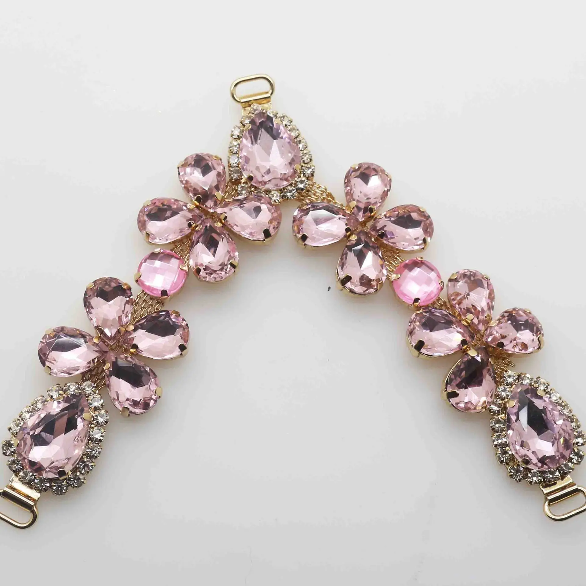 Wholesale Sparkling Silver Plated Crystal Rhinestone Connector Swimwear Chain For Bikini Jewelry Connectors