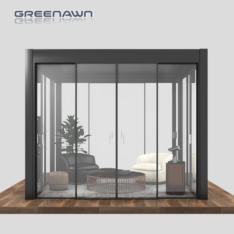 Modern Outdoor Aluminum Pergola Motorized aluminium glass sunroom for solarium sunroom furniture sets
