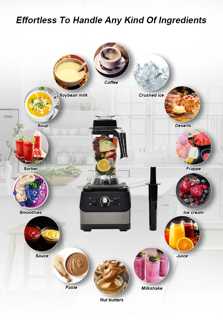 Высокопроизводительный коммерческий смеситель-блендер для замороженного сока мощностью 1680 Вт, одобрен CE