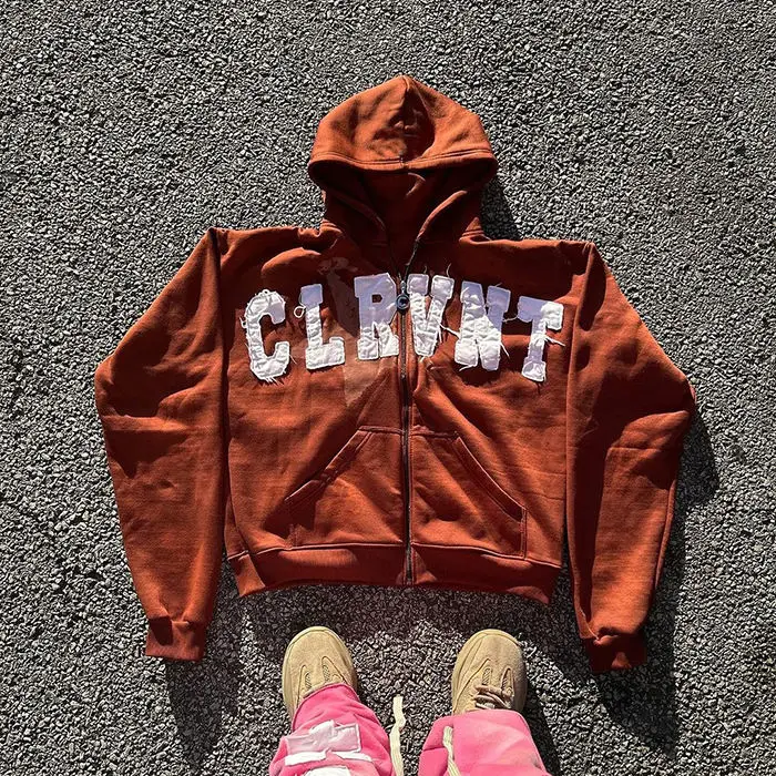 High Quality Heavyweight Cotton French Terry Custom Zip Up Distressed Acid Washed Sun Fade Men Vintage Hoodie