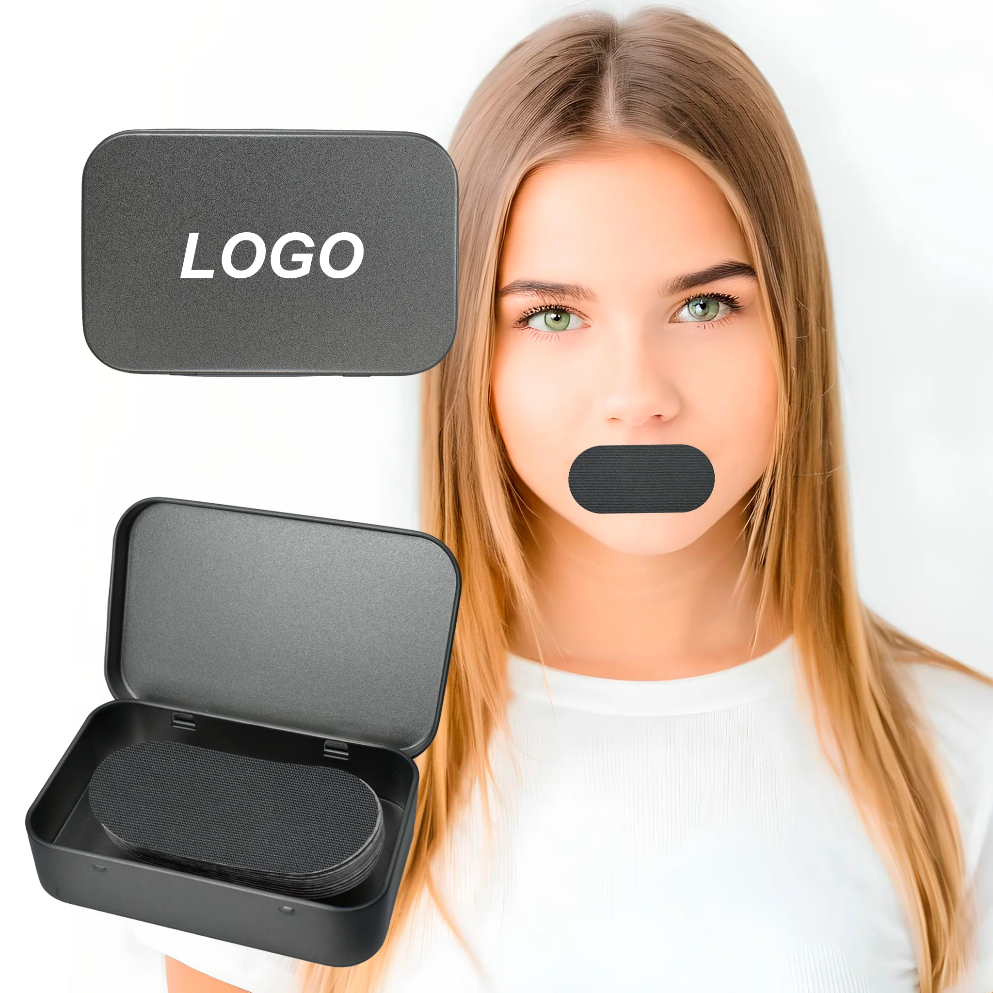 Anthrive 30pcs Tin Box Pack Custom Breathable Black Sleep Tape Mouth Sleep Strips Mouth Tape For Sleeping Nasal Breathing