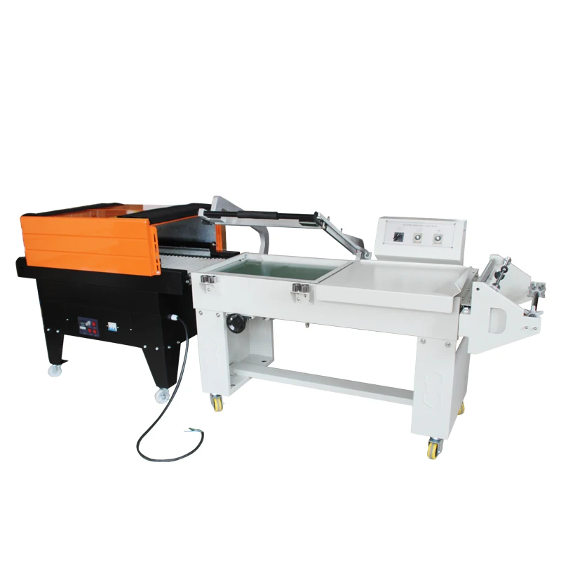 YK FQL450LB+BSD4020A Semi Automatic L Sealer Shrink Tunnel Cosmetic Box Toys Tableware Bottles Heat Shrink Wrapping Machine