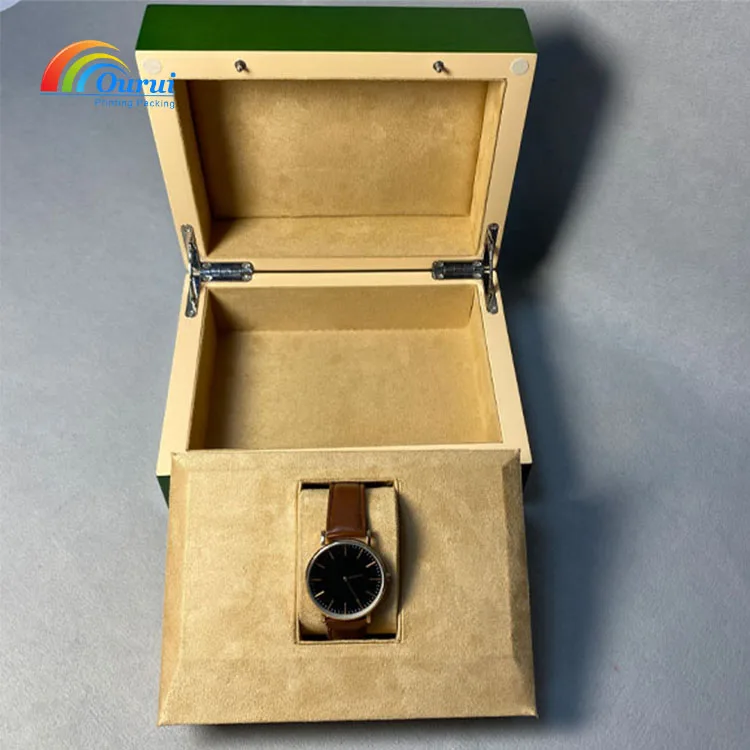 Top quality green brand watch box full set of accessories removable as a tray to put things high-end wooden box watch box