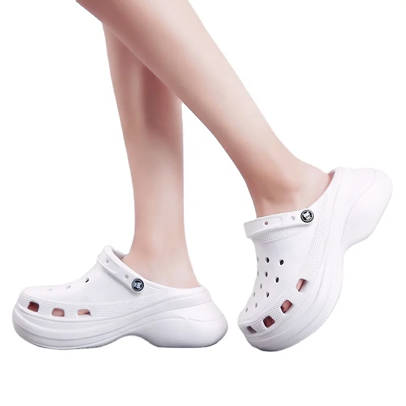 
Popular fashion platform high heel beach outdoor wear girl EVA height increasing female wedge slipper crocks sandals clogs mules 