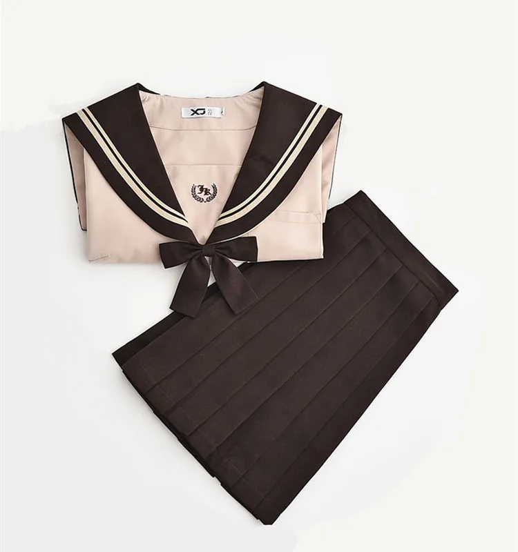 Japanese Style School Uniform For Girls Sweet Lolita Sailor Korean JK Uniforms Short Sleeve Tops Pleated Skirt Student Set