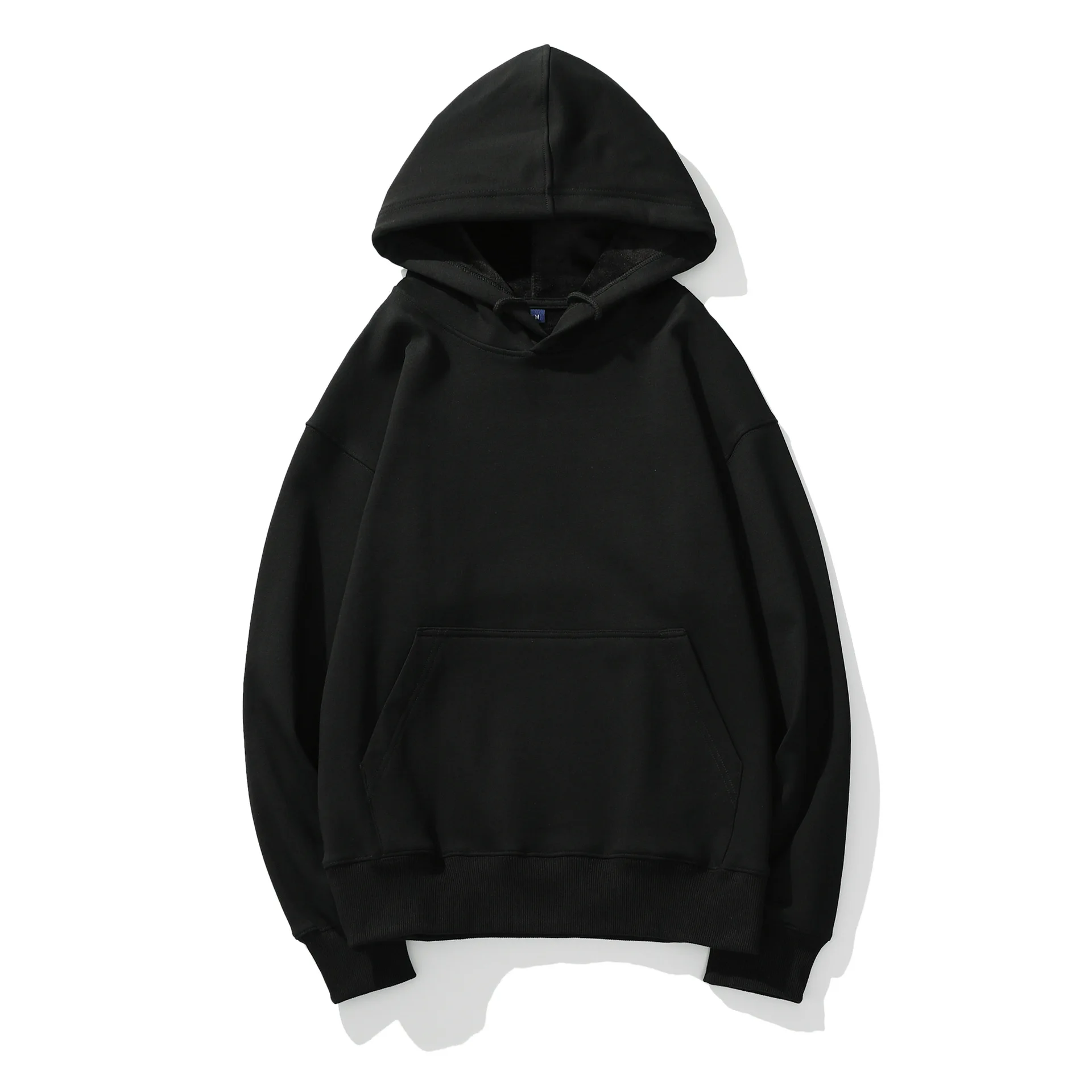 2022 New wholesale plush sweater 500 gsm hoodie OEM drawstring hooded fitness hoodies solid color sweater