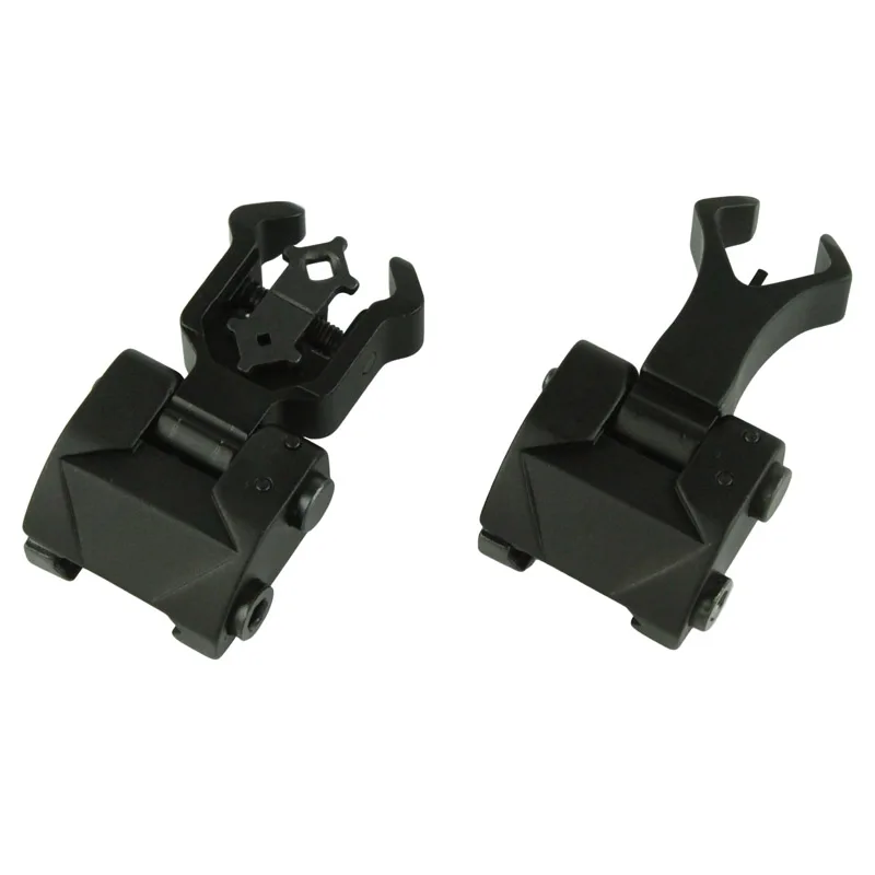 AR 15 Tactical Flip up Front Rear Sights Set Iron Diamond Apertures Dual Windage Adjustment Picatinny Iron Sights