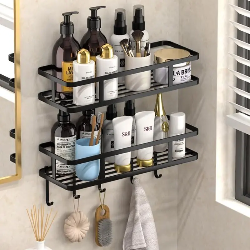 Bathroom Organizer Shelves Multifunctional Toilet Rack Shower Storage Shelf Wall Mounted Storage Rack Toilet Supplies Sorting