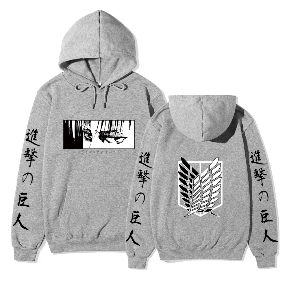 As your choice Anime Hoodie Attack on Titan Hooded Long Sleeve Streetwear Harajuku Sweatshirt Men/Women Unisex Sport Hoody Tops