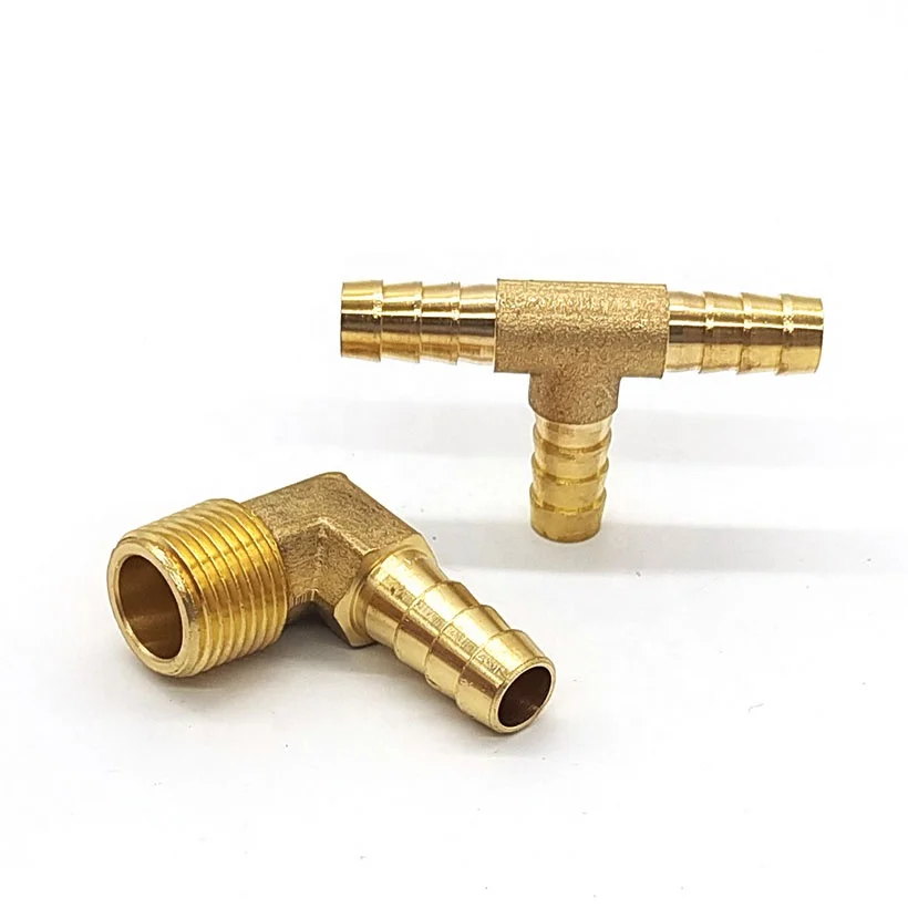6mm 8mm Hose Barb Joint T L shaped Fitting brass barb