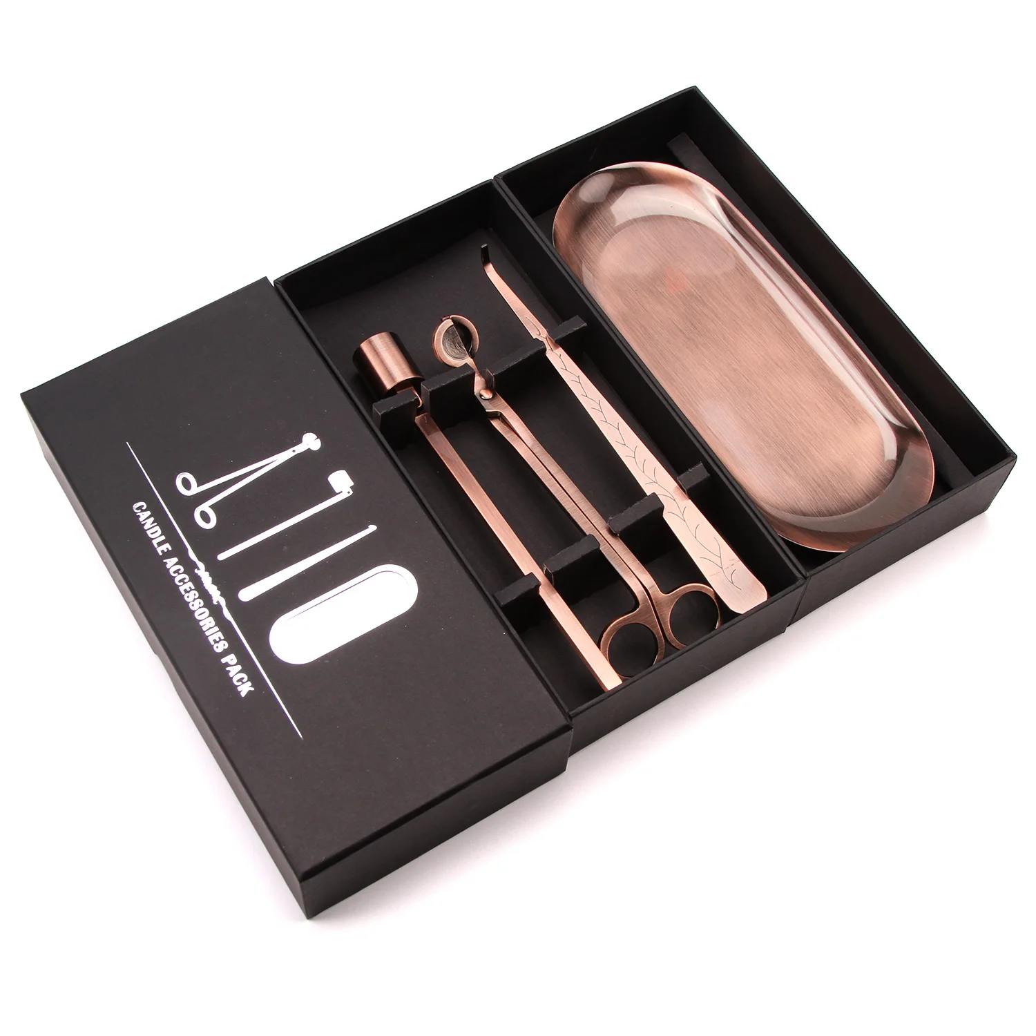 Hot Selling Custom Luxury Black Bronze Copper Fire Extinguishing Cover Wick Trimmer With Customized Logo Box For Home