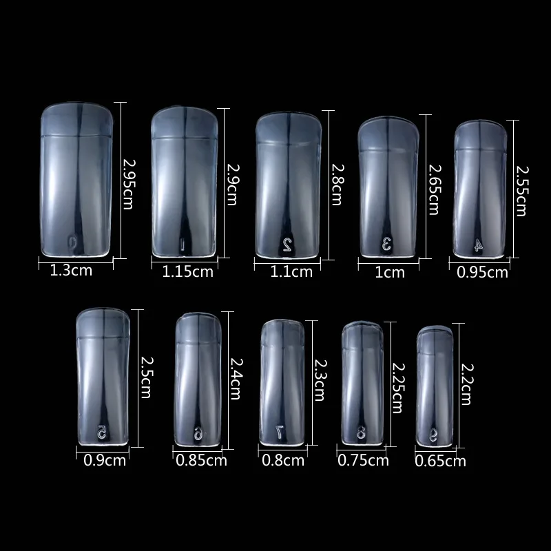 500pcs/Box Artificial Half Cover Nail Tips Acrylic Transparent Nail Capsules French Manicure False Nails