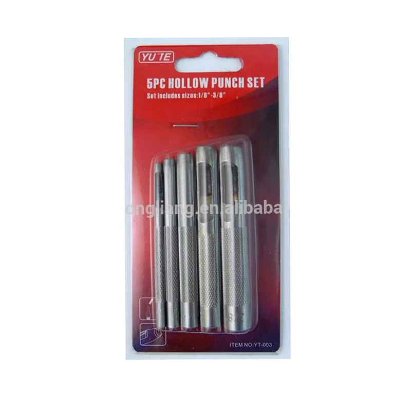 Yute 5PCS 40Cr polishing hollow punch&metal hole tool punch set