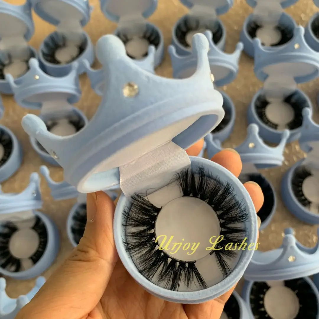 crown eyelashes package box lashes 3d mink wholesale vendor 2020 25mm eyelashes magnetic mink eye lash sets