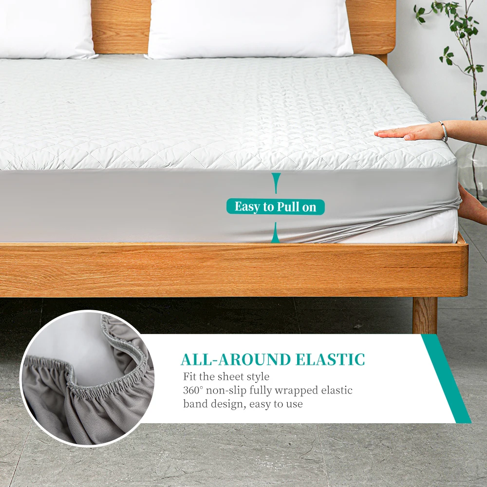100% Cotton Anti Bacteria Hypoallergenic Water Proof Mattress Protectors Hotel Quality Mattress Protector Waterproof