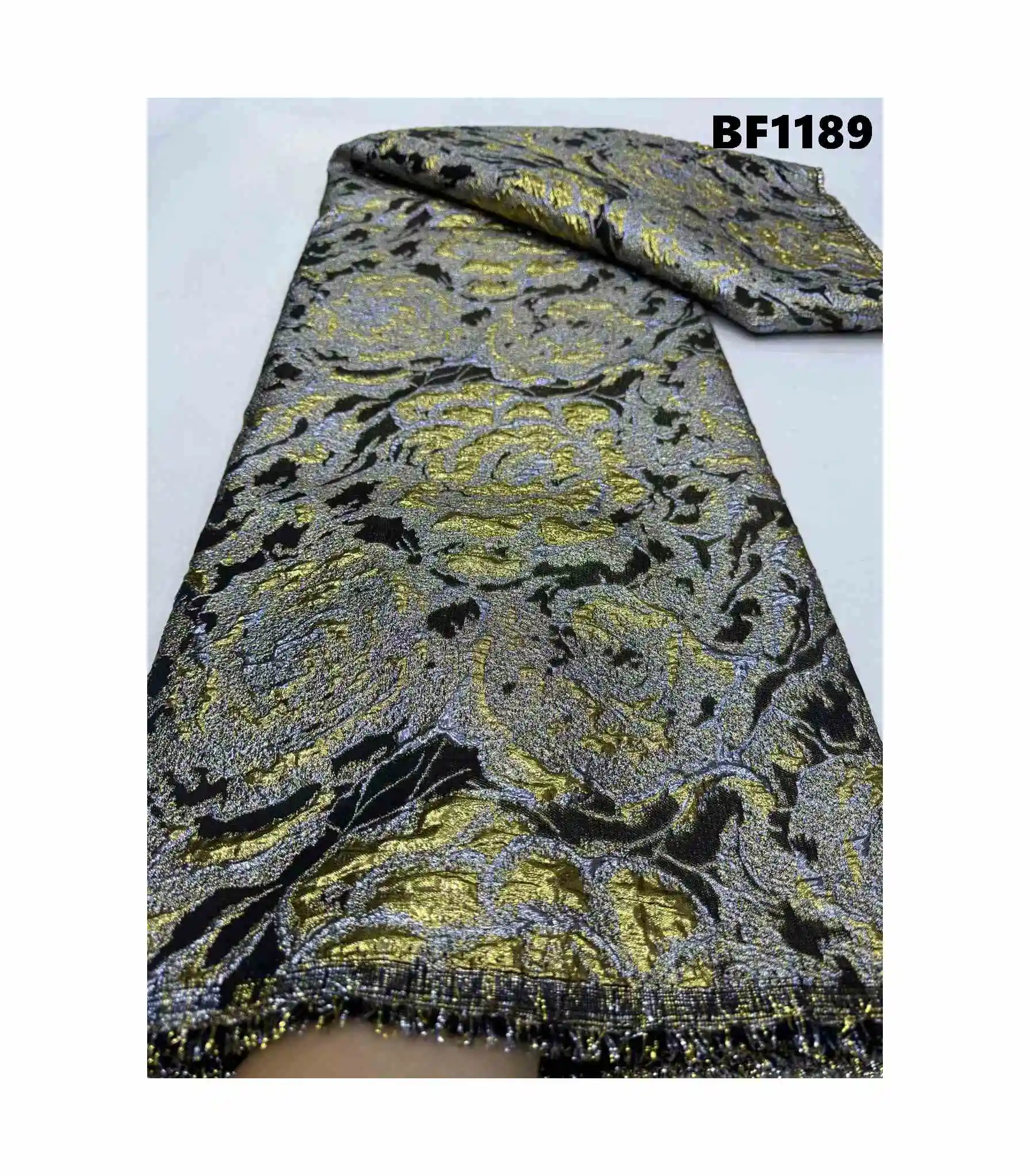 African Fashion brocade lace fabric Jacquard Brocade  Printed Knitted Warp