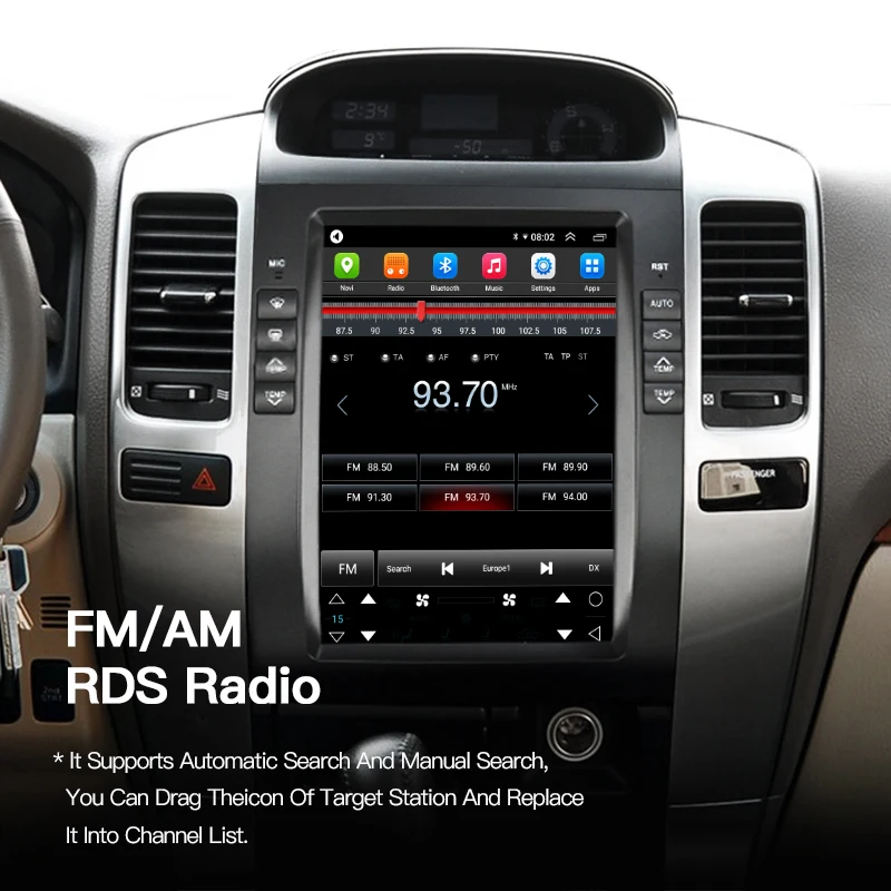 Автомагнитола для Lexus GX470 DSP стерео Мультимедийный плеер Toyota Land Cruiser Prado 120 2002 - 2009 Android Auto GPS Carplay BT