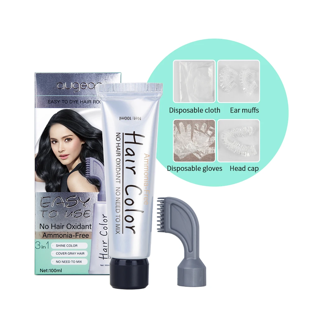 beauty product Black Wash White Ammonia free hair color cream without oxidant cover gray 100ml black hair dye shampoo cream