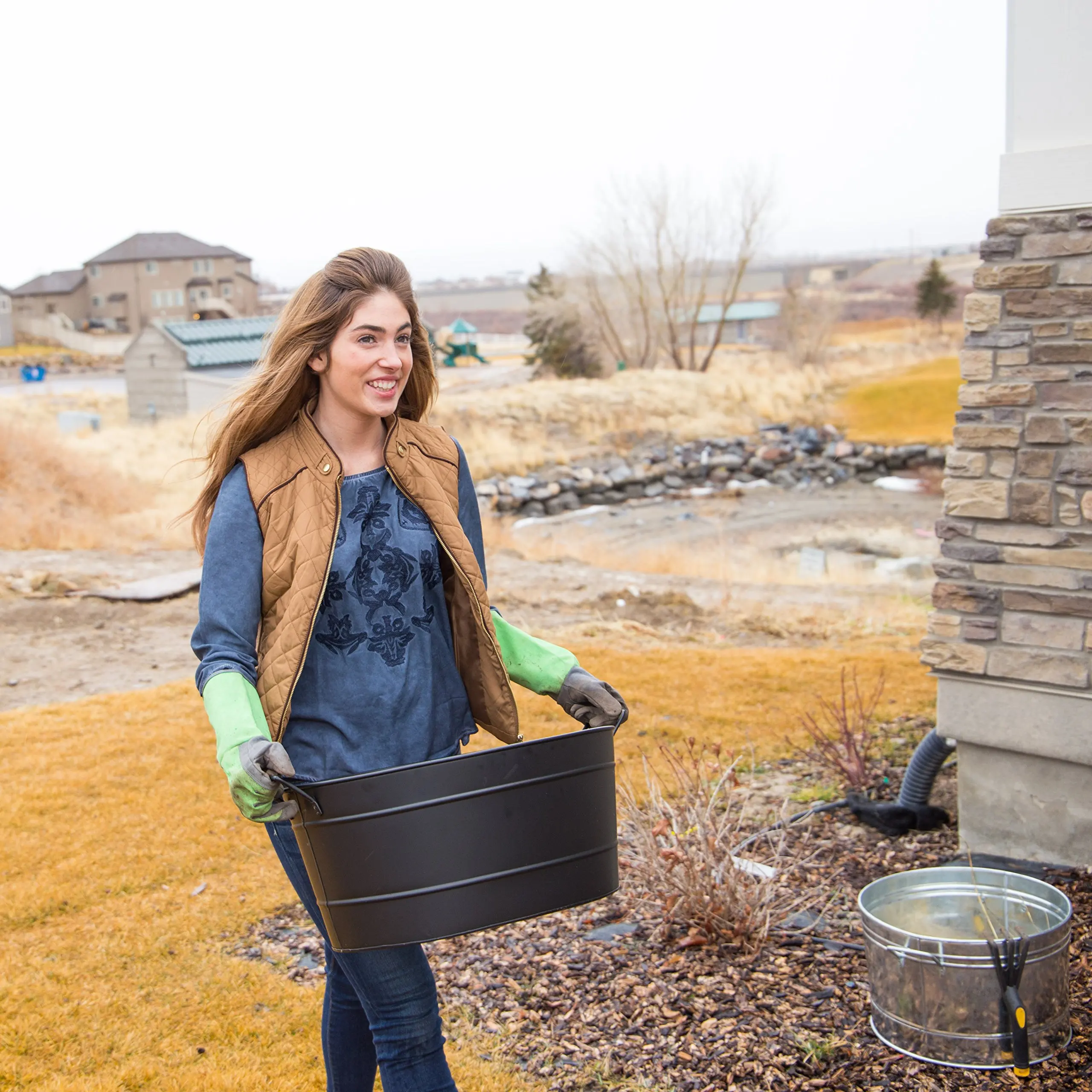 Wholesale Metal Ice Bucket Multifunctional Storage Large Capacity Bucket Black Oval Galvanized Steel Tub
