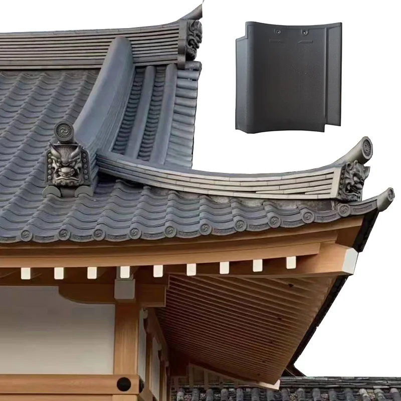 japanese pavilion traditional clay ceramic roof tiles in uk