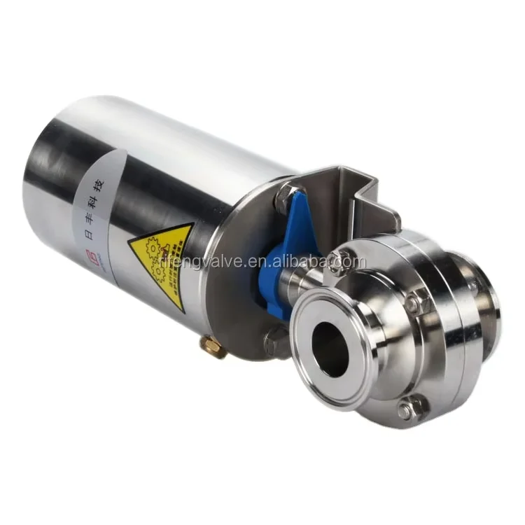 Food Beverage Cosmetics Sanitary 3A DIN SMS Ball Check Vacuum Stainless Steel Pneumatic Actuator  Butterfly Valve