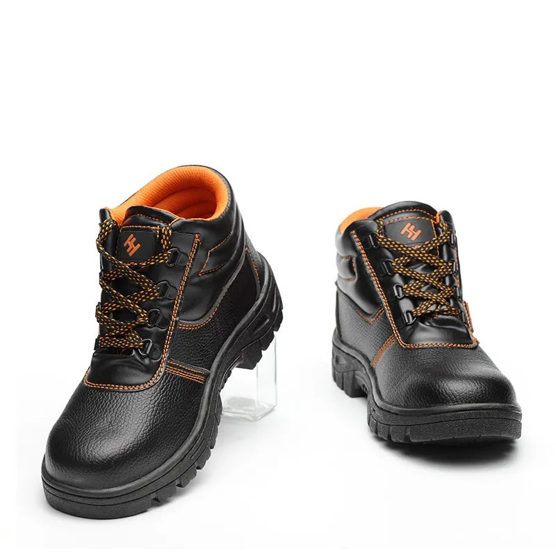 
Hot Selling Cheap PU Leather Safety Shoes boots with Steel Toe Cap and Steel Plate 