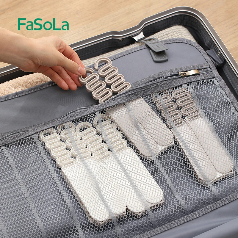 FaSoLa Plastic Travel Hanger Portable Folding Clothes Hangers Travel Accessories Foldable Clothes Drying Rack for Travel
