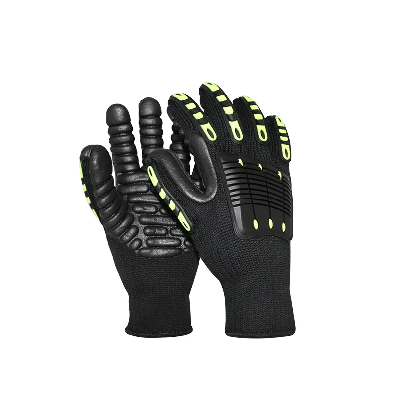 Construction Mechanic Gloves Impact Resistant and Anti-Shock Vibration Reducing with Nitrile Material for Safety Protection