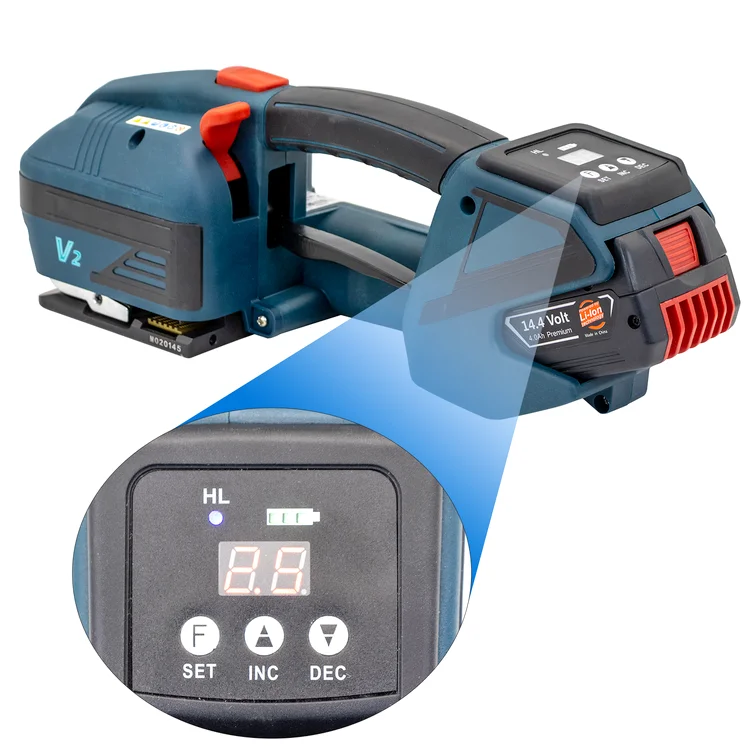 V2 Handheld Electric Strapping Machine 3200N Max Tension Hand Packing Machine Wrapping Tools for PP PET Belts