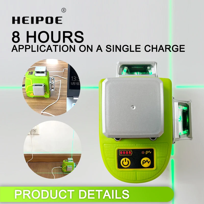 PRO HEIPOE MTM350B   3D 12 Lines 360 Green Beam Self-Leveling Horizon Vertical Laser Levels