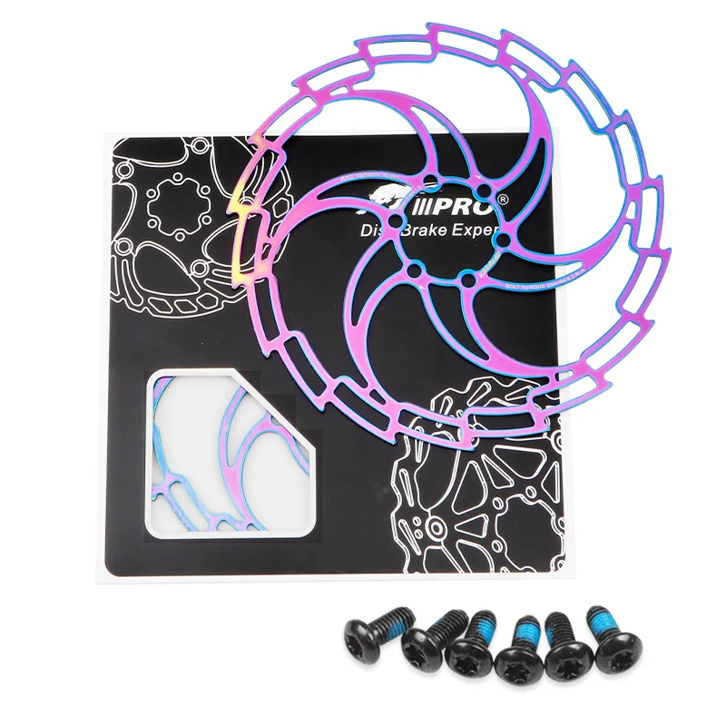 Hollow out ultra light color brake disc for mountain bike 160 / 180 / 203mm  six pin brake disc