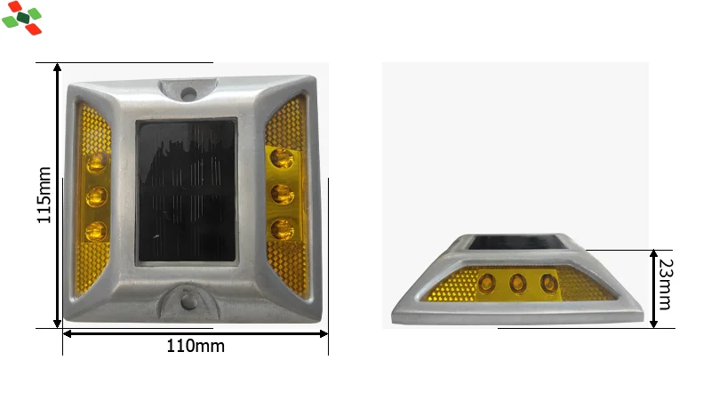 Cadsolar IP68 Double-sided 6LED solar LED road indicator light road warning light Pavement indication light Glue sticks to the r