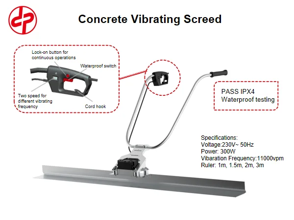 DP Road Equipment Construction machine floor Cement leveling ruler tools concrete floor vibratory screed