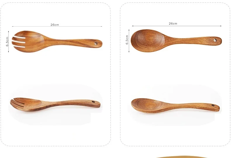 Salad Mixing Dinner Fork and Spoon set Long Handle Salad Servers set ,Acacia Wood Serving Spoons Set
