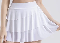 2022 Fashion Custom Yoga Wear Tennis Shorts 3-Layered Ruffle 2-In-1 A-Line Pleated Tennis Skirt