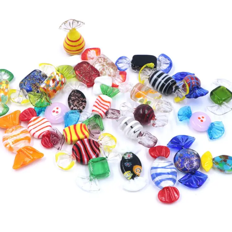 Mixed Styles Decorative Lampwork Murano Christmas Glass Candy Ornament