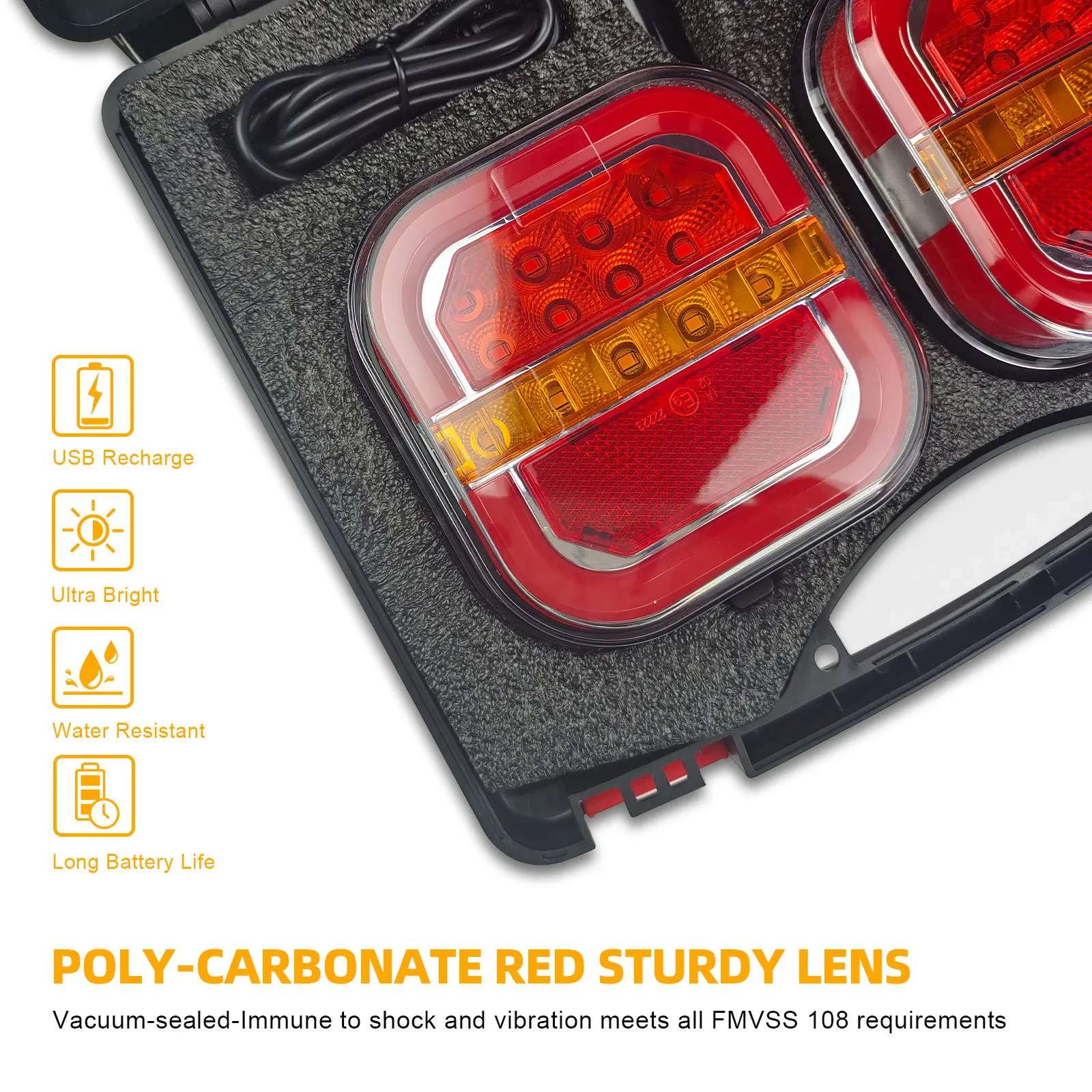 12V para camion side indicator marker grow combination with housing heavy reverse dynamic light truck magnetic led wireless tail