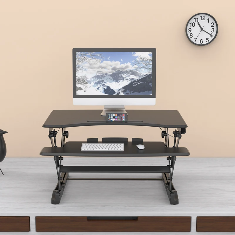 V-mounts Sit to Stand up Desk Riser Standing Desk Converter Adjustable With Keyboard Tray  VM-SD10