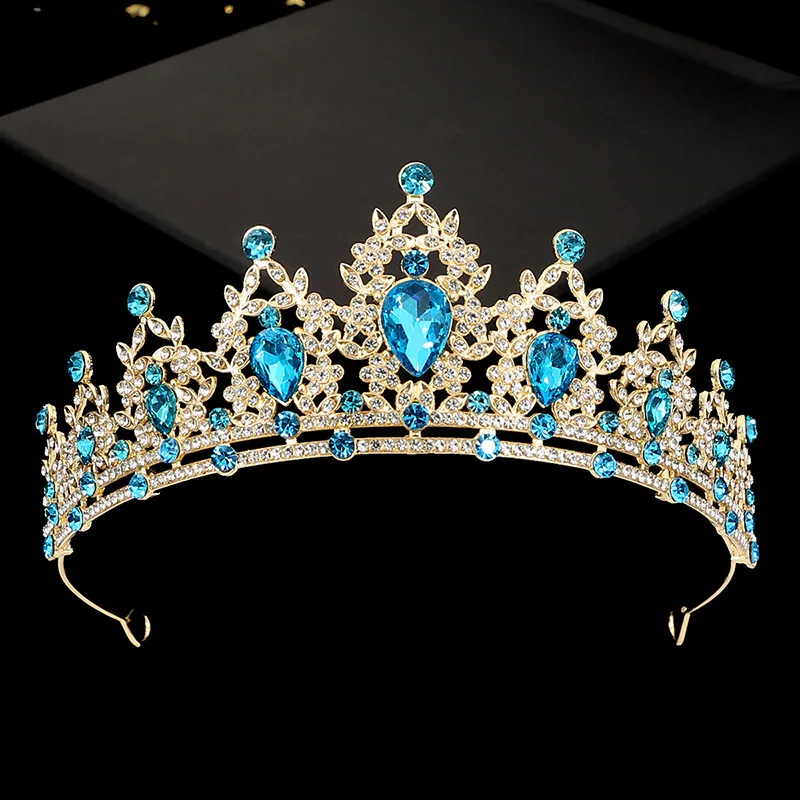 Colorful Rhinestone Birthday Crown Wedding Hair Accessories Party Bouquet Decoration Alloy Half Round Crown