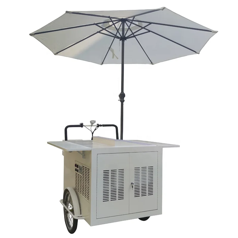 SINOPES New Refrigerated Ice Cream Tricycle Factory Price Street Food Cart for Beer Restaurant Use Water-Based Freezer Bike