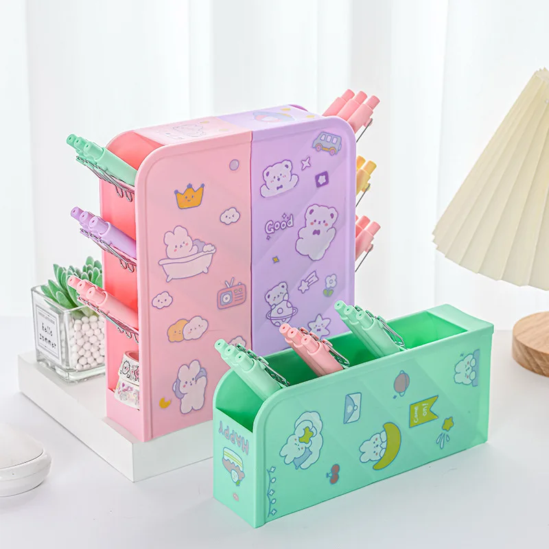 Desk stationary accessories Plastic Pen organizer Pencil stand holder for Home Office