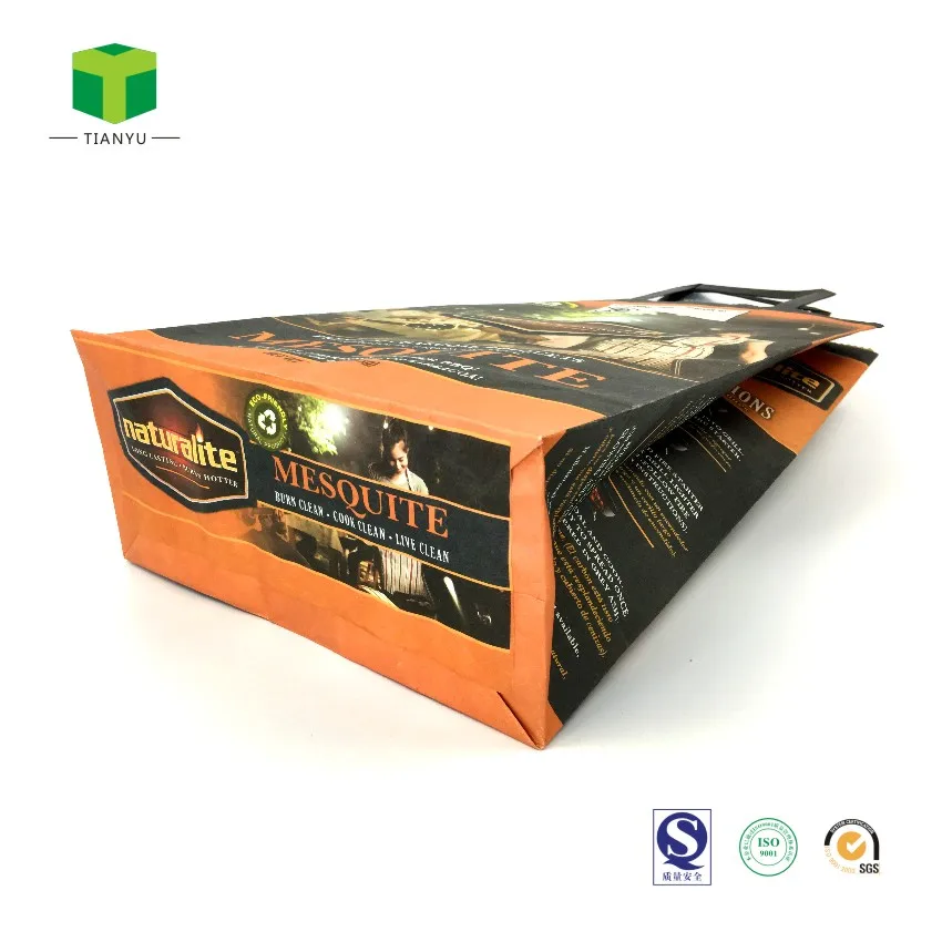 10kg 15kg 8lb 35lb Hardwood Lump Charcoal Coal Packing Paper Bag BBQ 2kg 3kg 5kg Charcoal Bags Adhesive for Coal Briquette