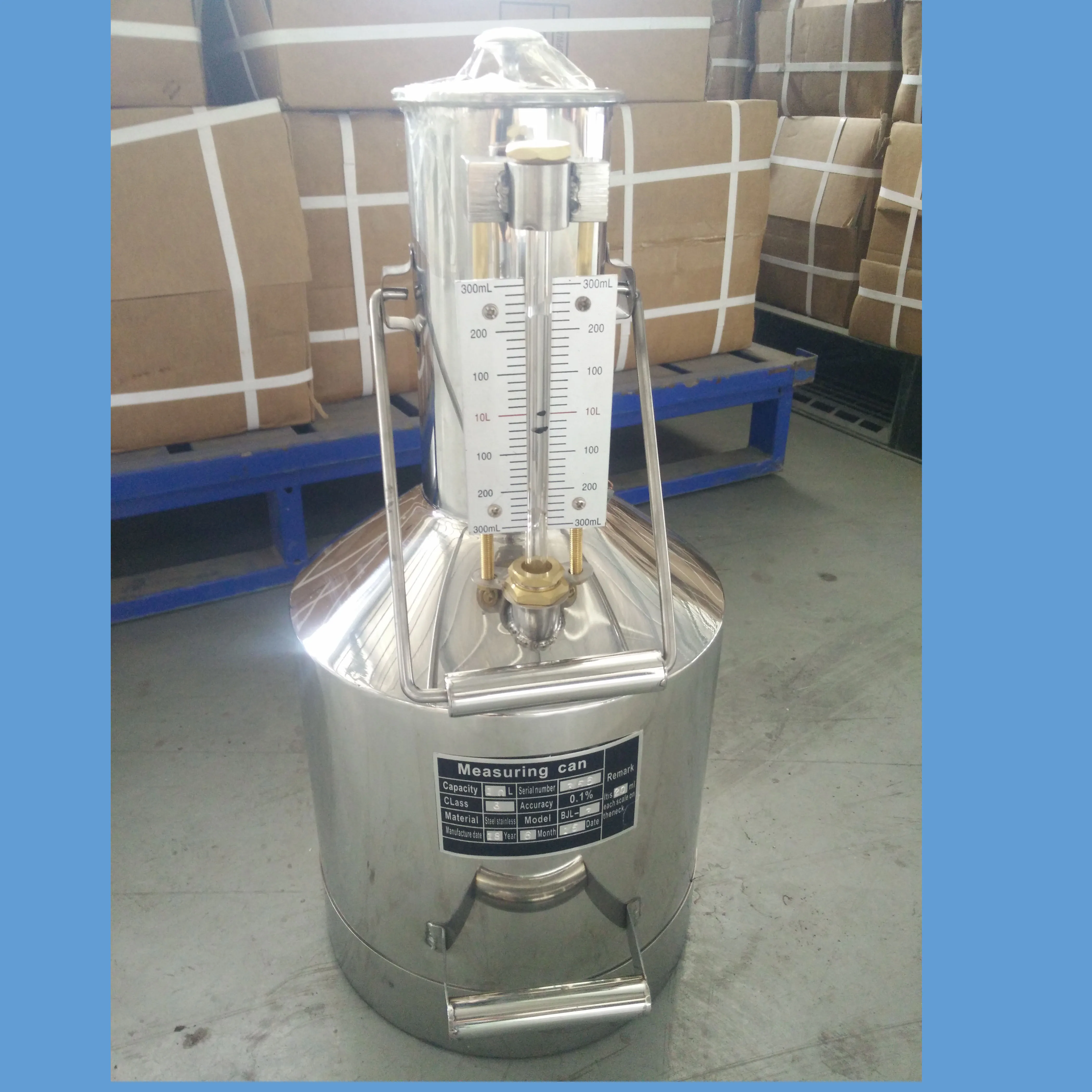 Stainless Steel 20L Standard Fuel Measuring Can Calibrated Prover