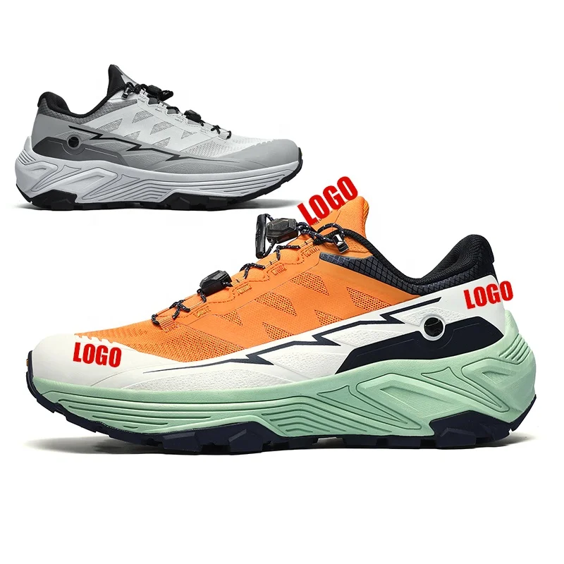 Резиновая нескользящая подошва 5D жаккардовая бесшовная спортивная обувь для бега мужчин и женщин водонепроницаемая поверхность занятий спортом на открытом воздухе пара кроссовок