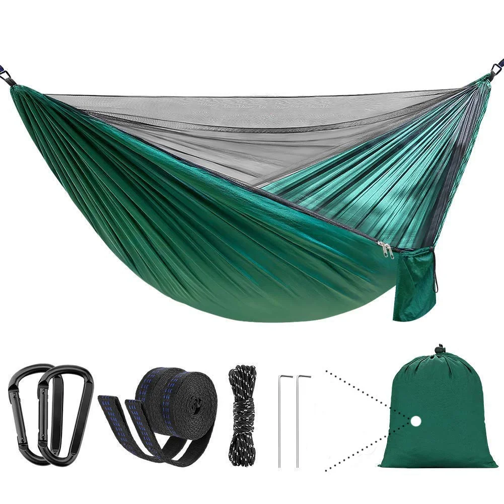 Premium Ultralight Diamond Bi-color Nylon Parachute Double Hammock USA Colorful OEM Logo Acceptable 300x200cm or Customer Size