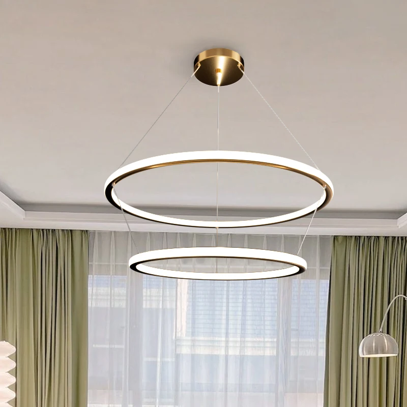 Round Square Shape hotel bar cafe decorative modern style indoor chandelier hanging pendant lamp led ceiling light
