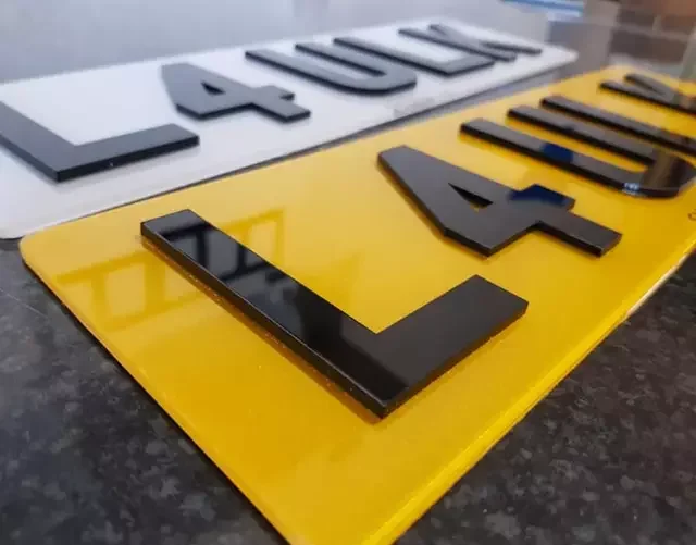 Mirrorized Acrylic Letter UK 4D Laser Cut Letters For Number Plates 3D Customised License Number Car Plate